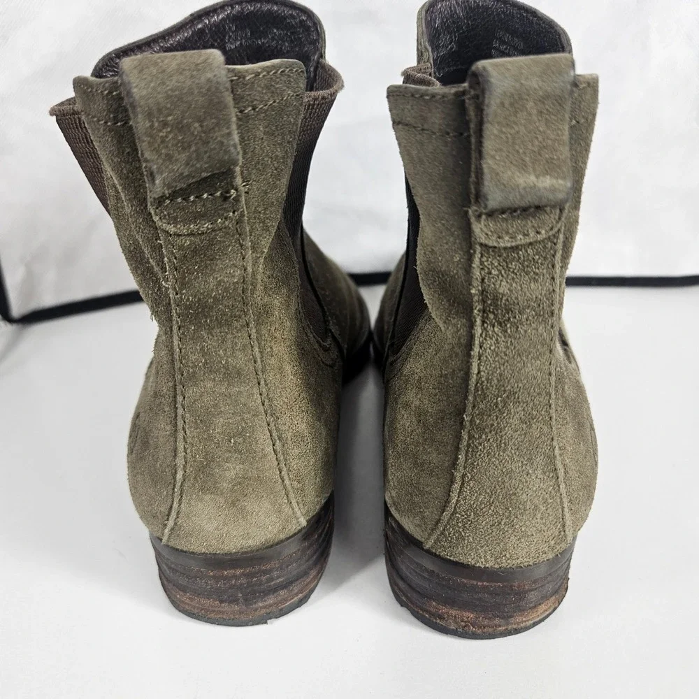 Born Olive‎ Green Suede Chelsea Ankle Boots Womens 8M F28822